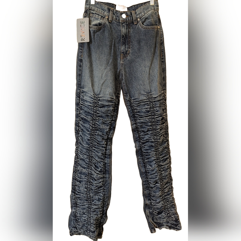 REVICE Women's Flare Jeans in Dark Blue